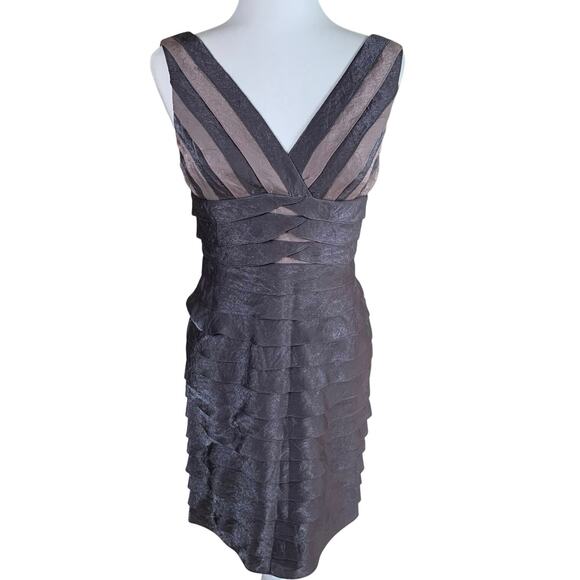 Adrianna Papell Size 6 Shutter Pleated Evening Dress Sleeveless Cocktail - Picture 1 of 9